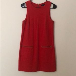 Madewell Fire Red Dress with Zip Detail